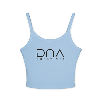 Women’s Spaghetti Tank Top — DVA Creatives Logo Crop