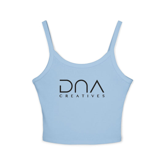 Women’s Spaghetti Tank Top — DVA Creatives Logo Crop