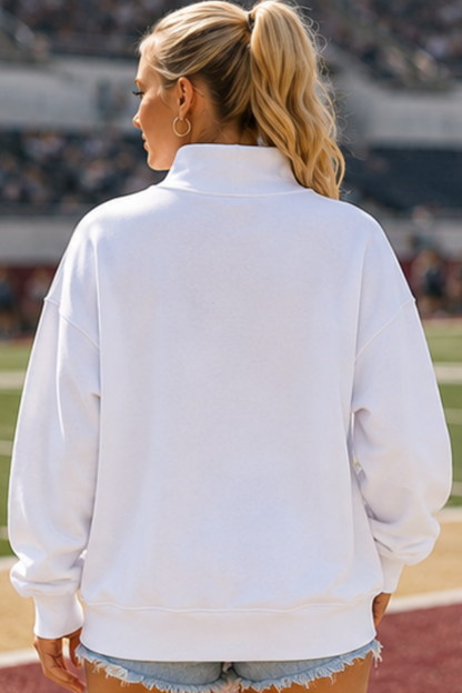 CUSTOM LOGO MOCK NECK SWEATSHIRT