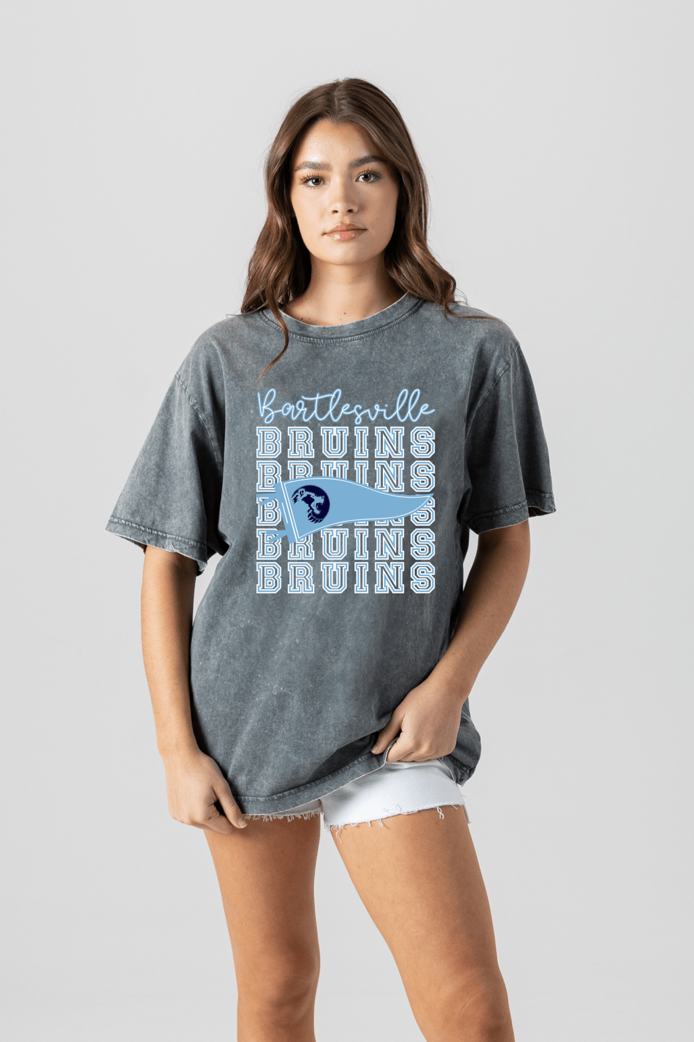 BARTLESVILLE BRUINS VINTAGE WASH BOYFRIEND TEE - The Club