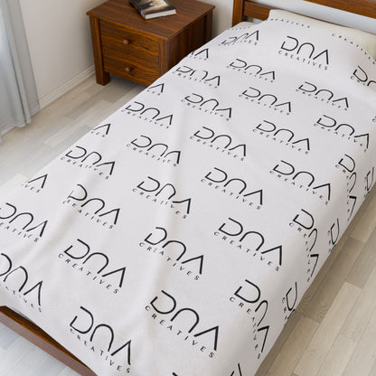 Plush Velveteen Blanket — Soft Logo Print Throw for Home & Gifts