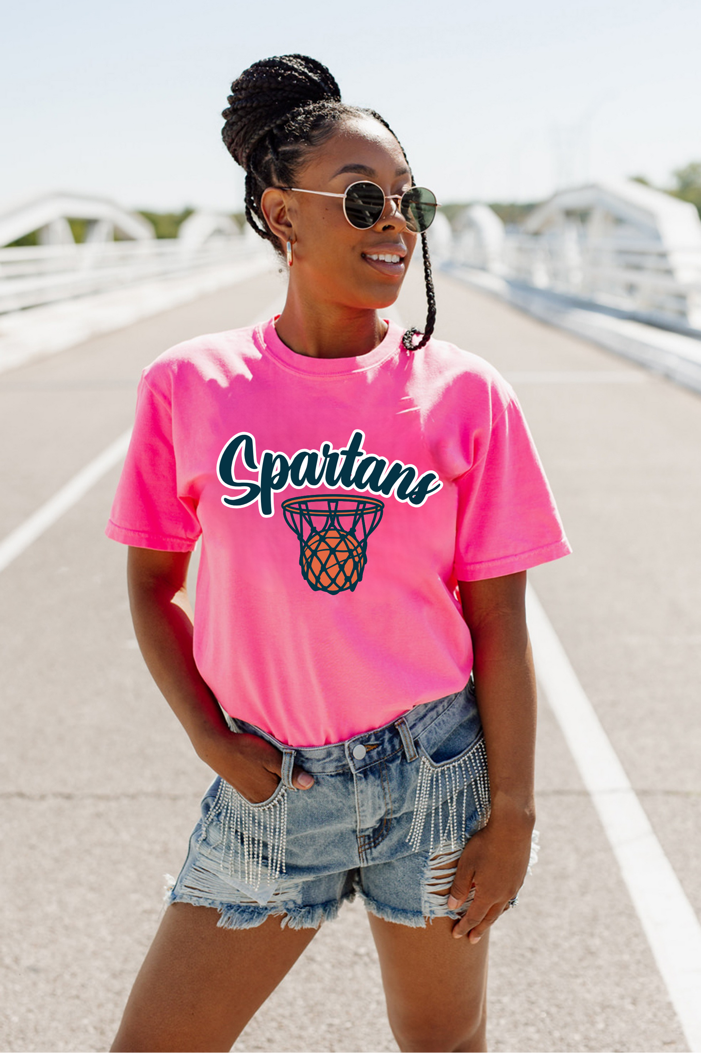 BIXBY SPARTANS BASKETBALL OVERSIZED CREWNECK TEE