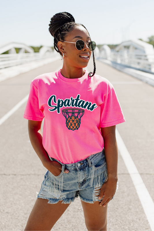 BIXBY SPARTANS BASKETBALL OVERSIZED CREWNECK TEE