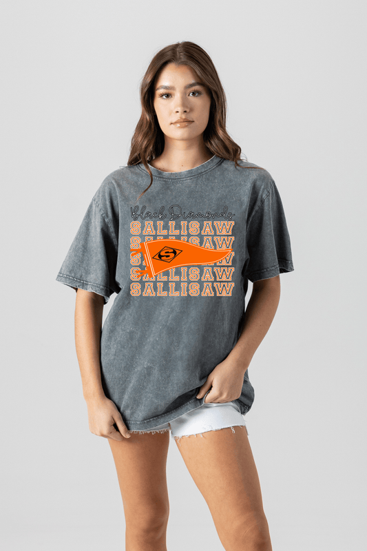 SALLISAW BLACK DIAMONDS VINTAGE WASH BOYFRIEND TEE - The Club