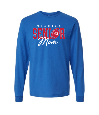BIXBY SPARTAN SENIOR FOOTBALL MOM PRE-ORDER LONG SLEEVE TEE