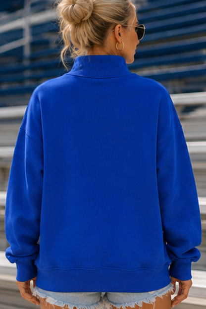 CUSTOM LOGO MOCK NECK SWEATSHIRT