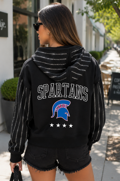 BIXBY SPARTANS RHINESTONE STRIPE FULL ZIP JACKET