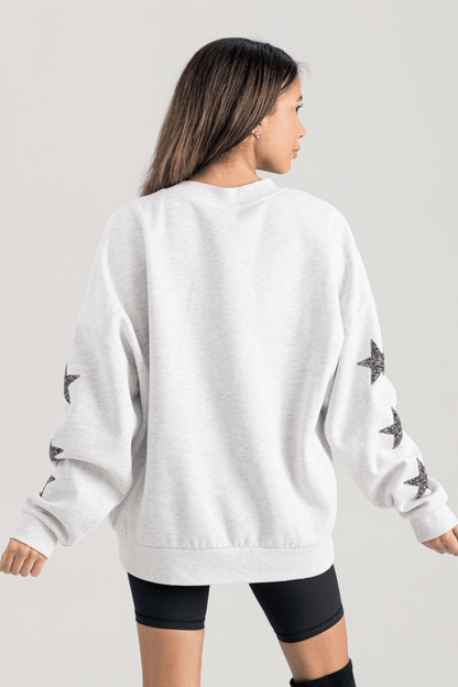 BIXBY SPARTANS EMBELLISHED STAR SLEEVE CREWNECK SWEATSHIRT - The Club