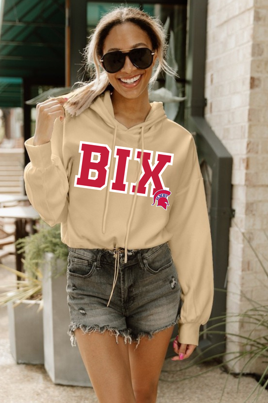 25BIX011-BIXBY SPARTANS DRAWSTRING WAFFLE KNIT HOODIE