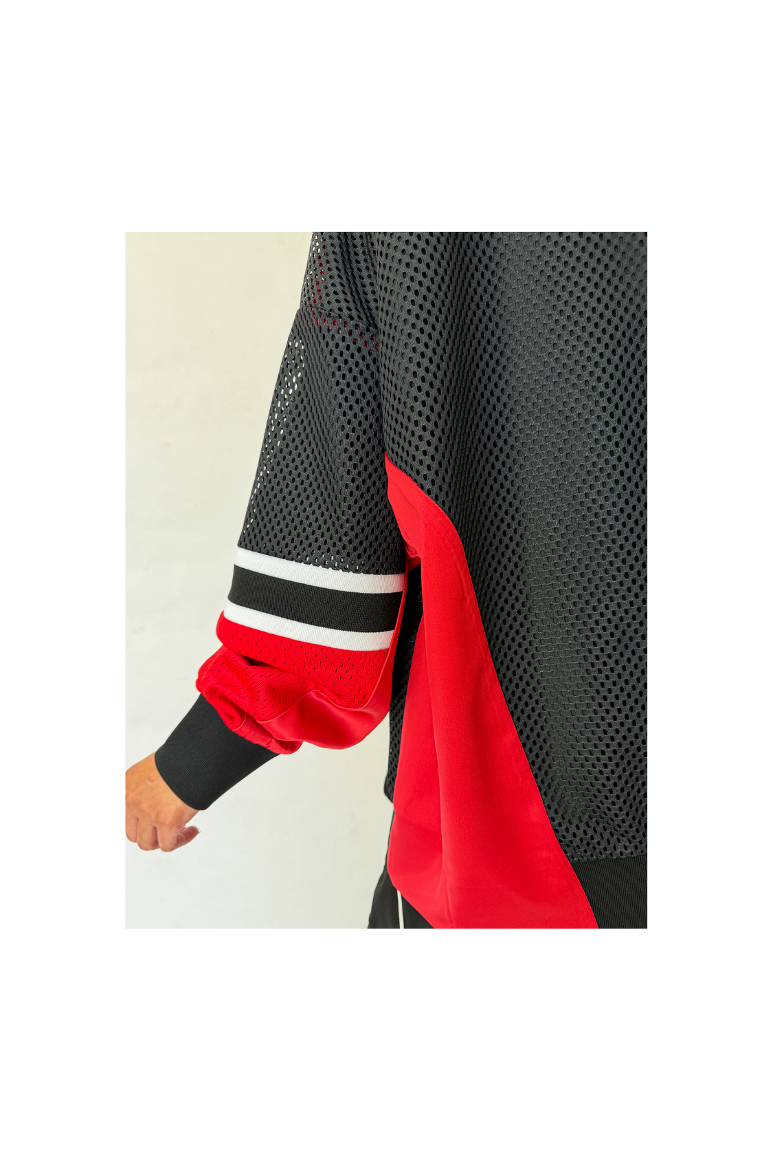 BIXBY SPARTANS VARSITY MESH PATCHWORK CARDIGAN