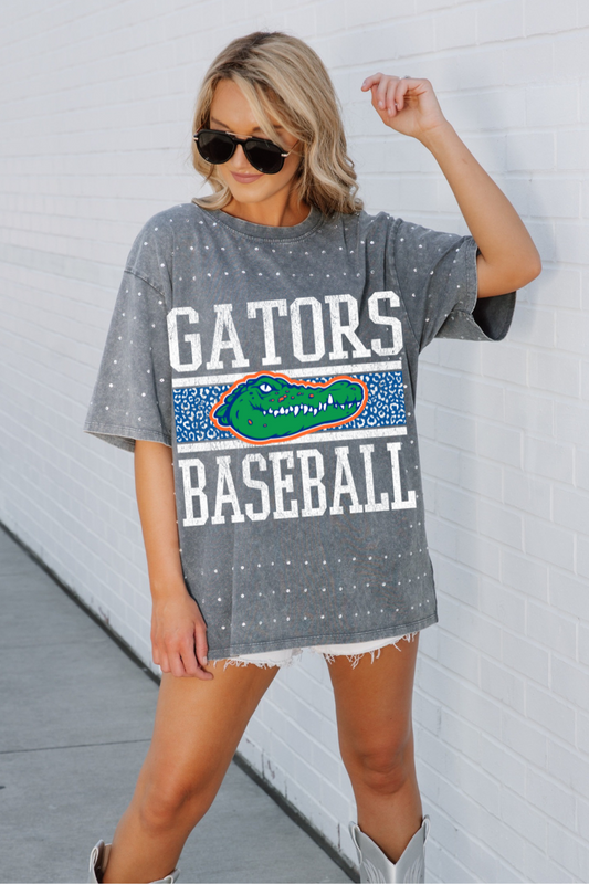 GATB003-GATOR BASEBALL ALL OVER RHINESTONE TEE