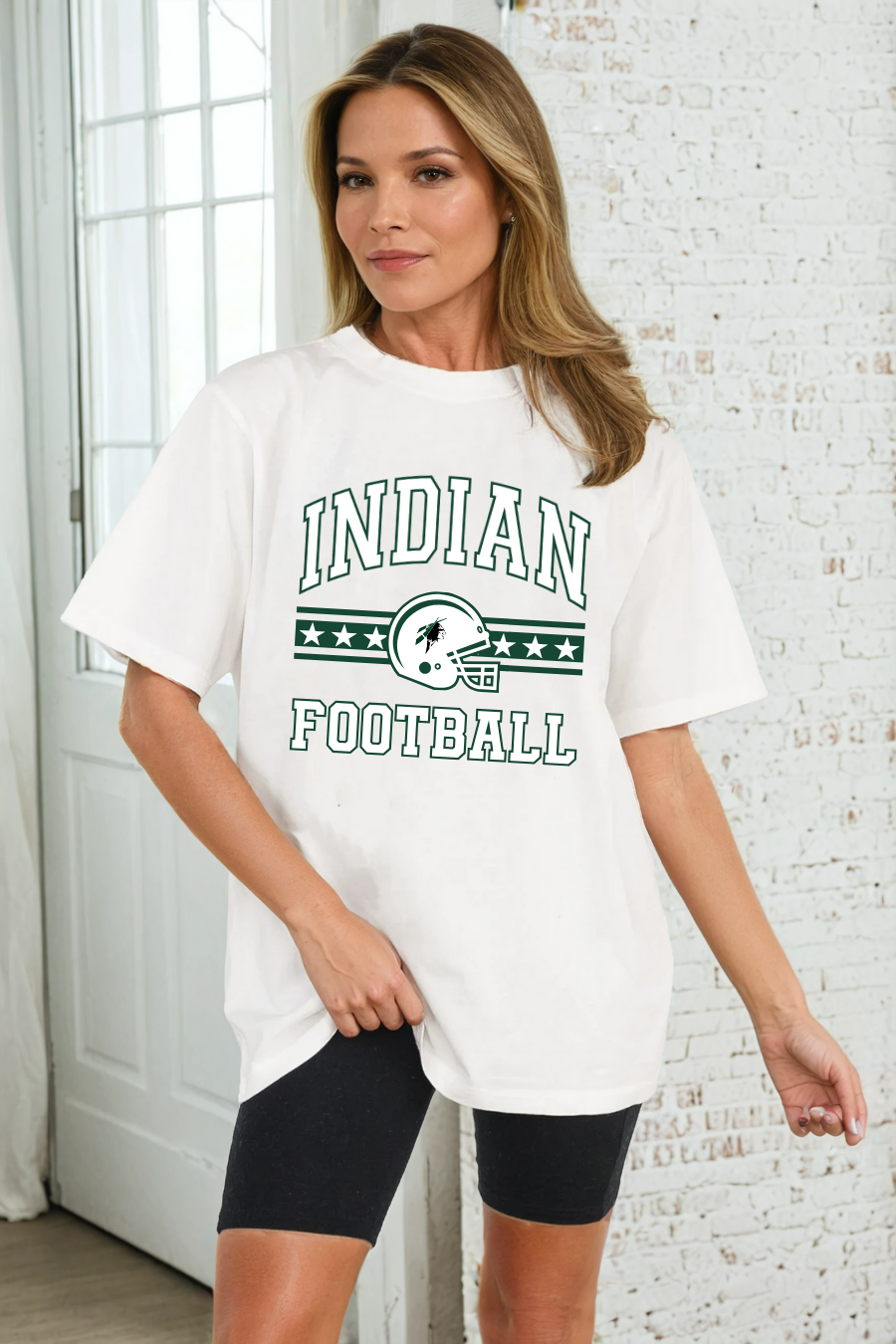 CATOOSA INDIANS FOOTBALL VINTAGE WASH BOYFRIEND TEE
