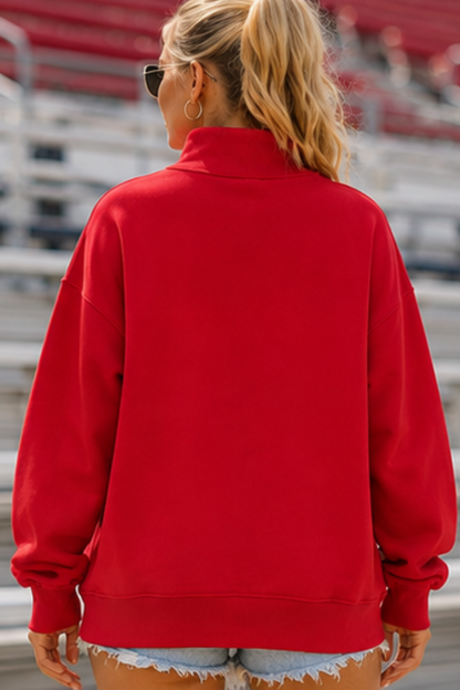 CUSTOM LOGO MOCK NECK SWEATSHIRT