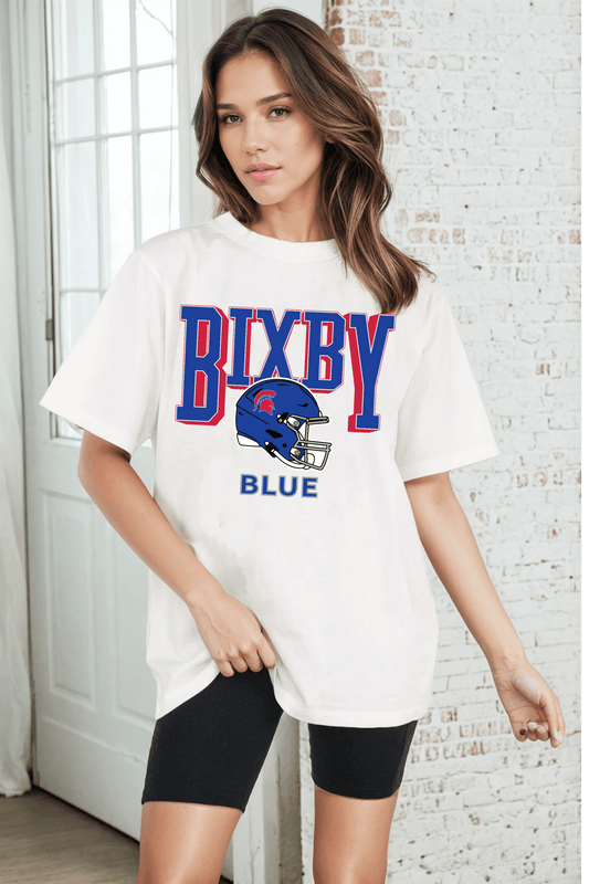 BIXBY BLUE FOOTBALL VINTAGE WASH BOYFRIEND TEE - The Club
