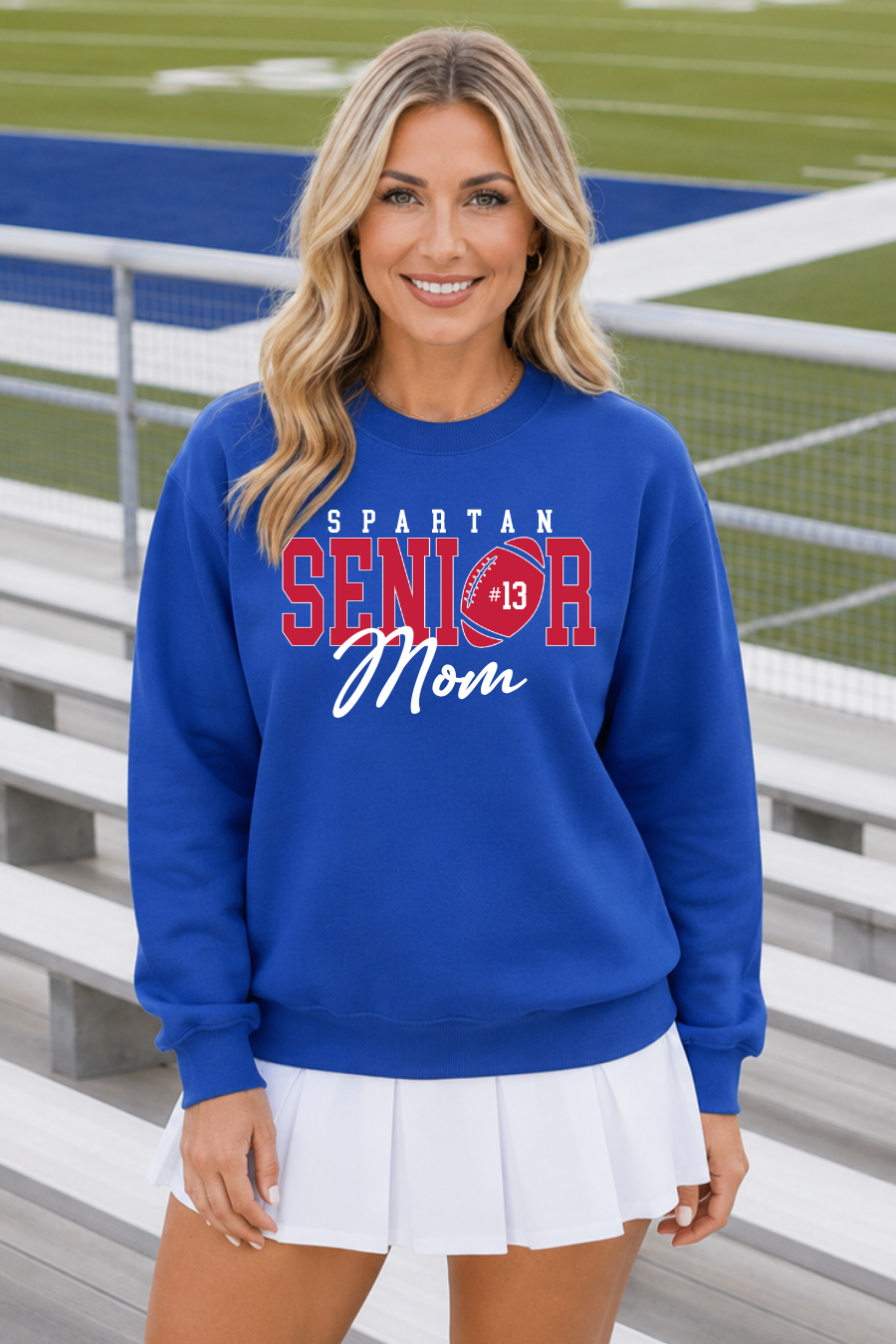 BIXBY SPARTAN SENIOR FOOTBALL MOM PRE-ORDER CREW SWEATSHIRT