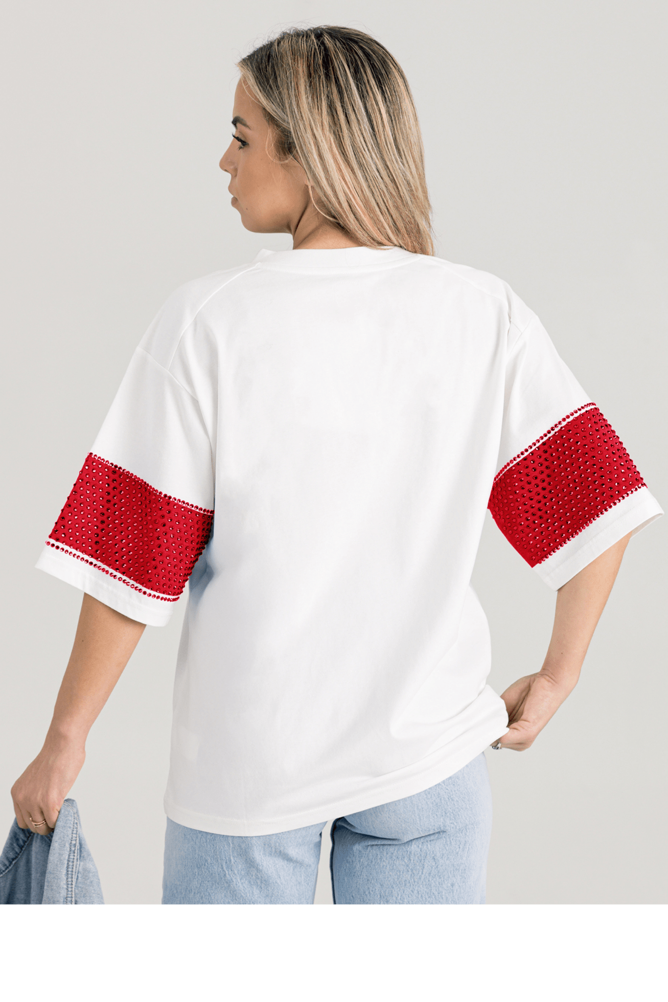 BIXBY SPARTANS VARSITY RHINESTONE STRIPE TEE - The Club