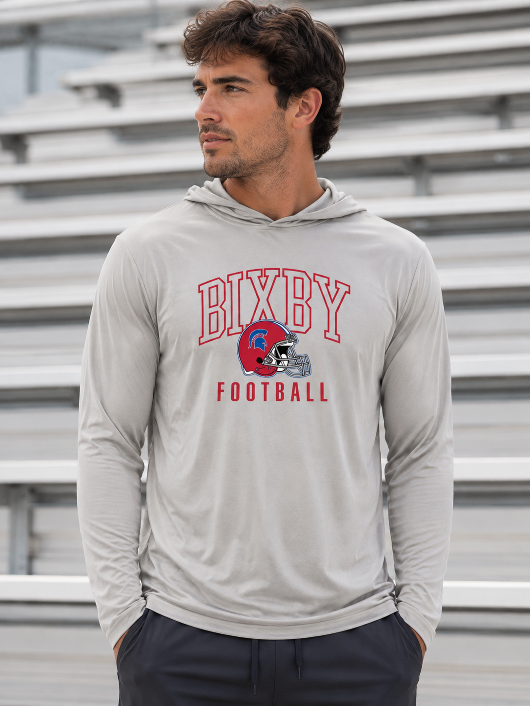 BIXBY SPARTAN FOOTBALL - Men's Performance Hooded Tee