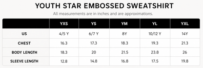 CUSTOM LOGO STAR SLEEVE EMBELLISHED SWEATSHIRT