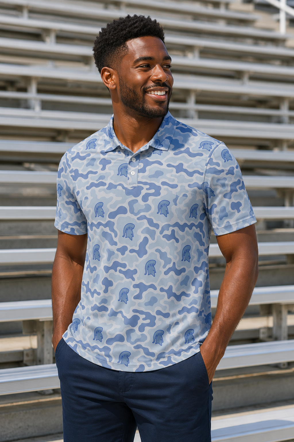 BCE - Adult Sublimation Camo Spartan Head Polo