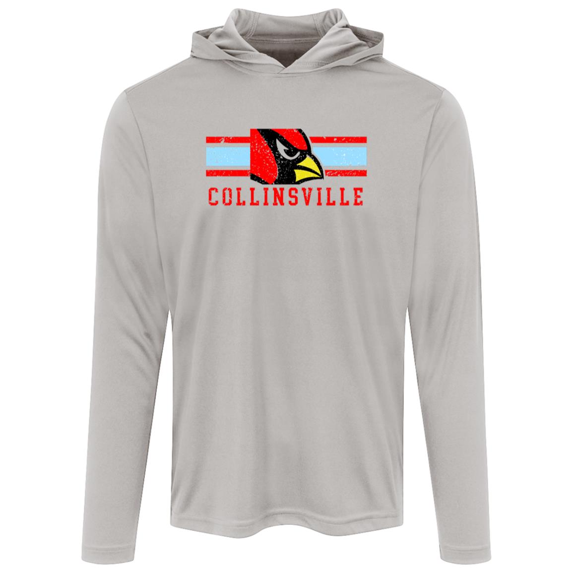 COLLINSVILLE CARDINALS ADULT HOODED PERFORMANCE TEE - The Club