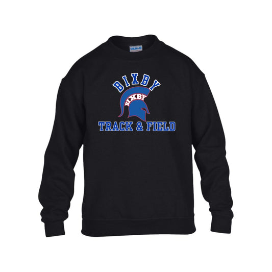 RED AND BLUE TRUE T&F GILDAN KIDS HEAVY BLEND FLEECE CREW