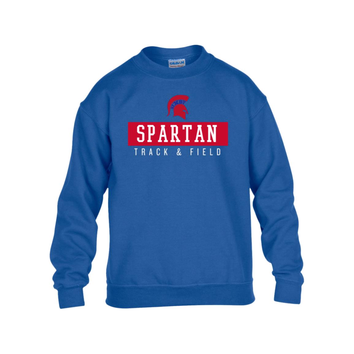 REFINED SPARTAN T&F GILDAN KIDS HEAVY BLEND FLEECE CREW