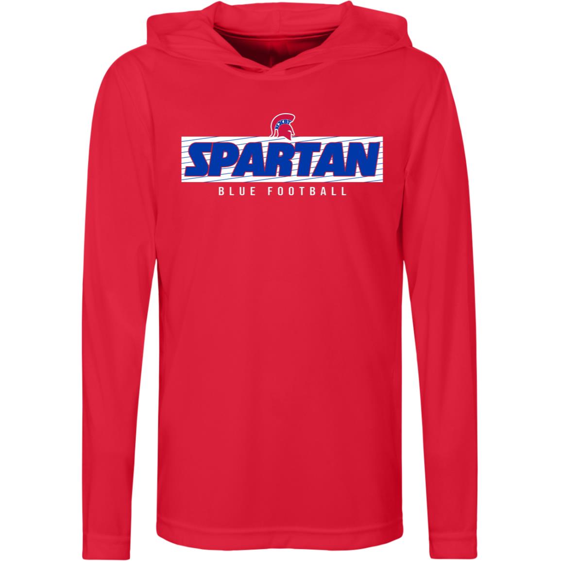 SPARTAN VICTORY BIXBY BLUE YOUTH PERFORMANCE HOODED TEE