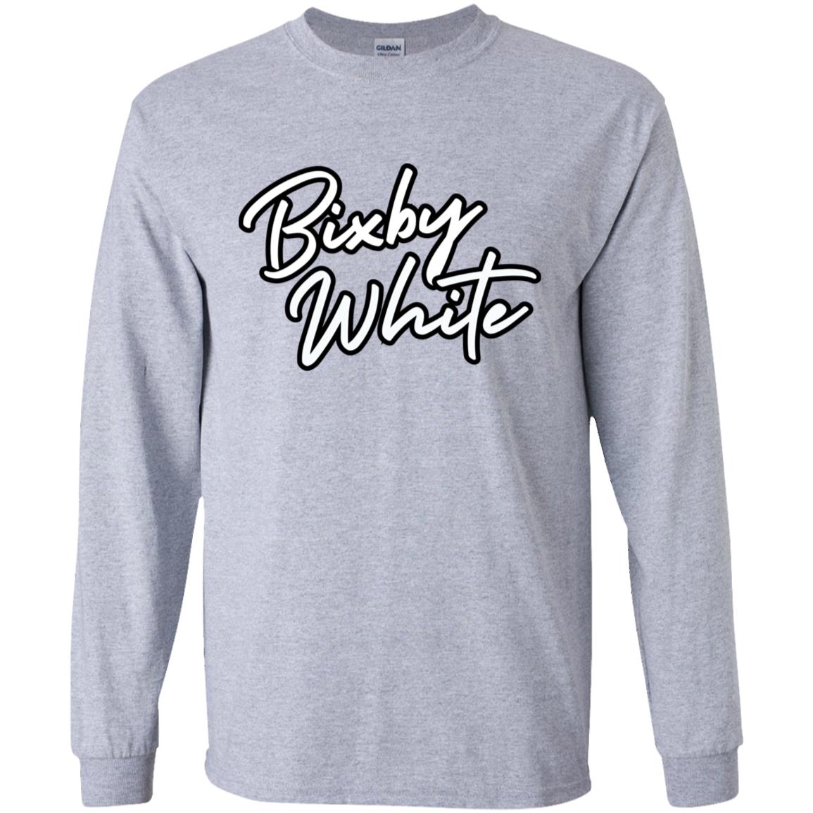 BIXBY WHITE SPIRIT YOUTH 100% COTTON LONG SLEEVE TEE