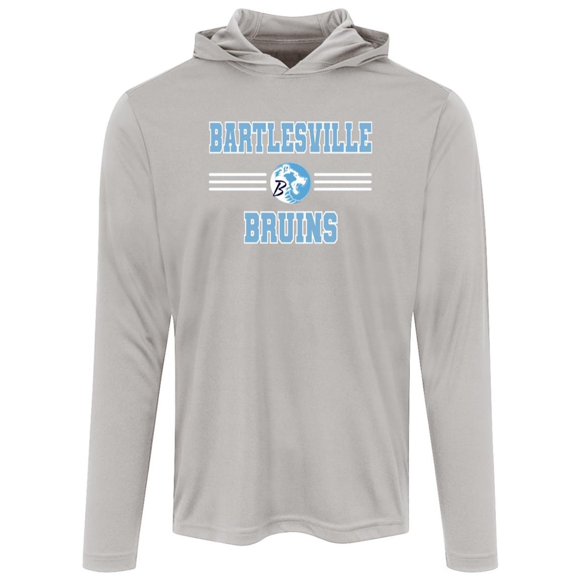 BARTLESVILLE BRUINS ADULT LONG SLEEVE HOODED PERFORMANCE TEE - The Club