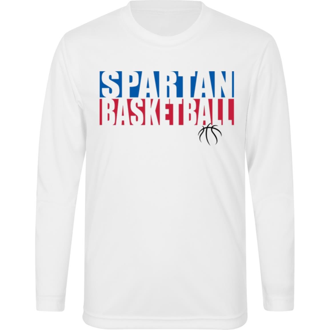 Spartan Hoopers Basketball Youth Performance Long Sleeve Tee - The Club