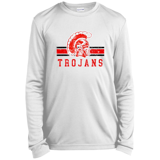 KIEFER TROJANS YOUTH LONG SLEEVE PERFORMANCE TEE - The Club