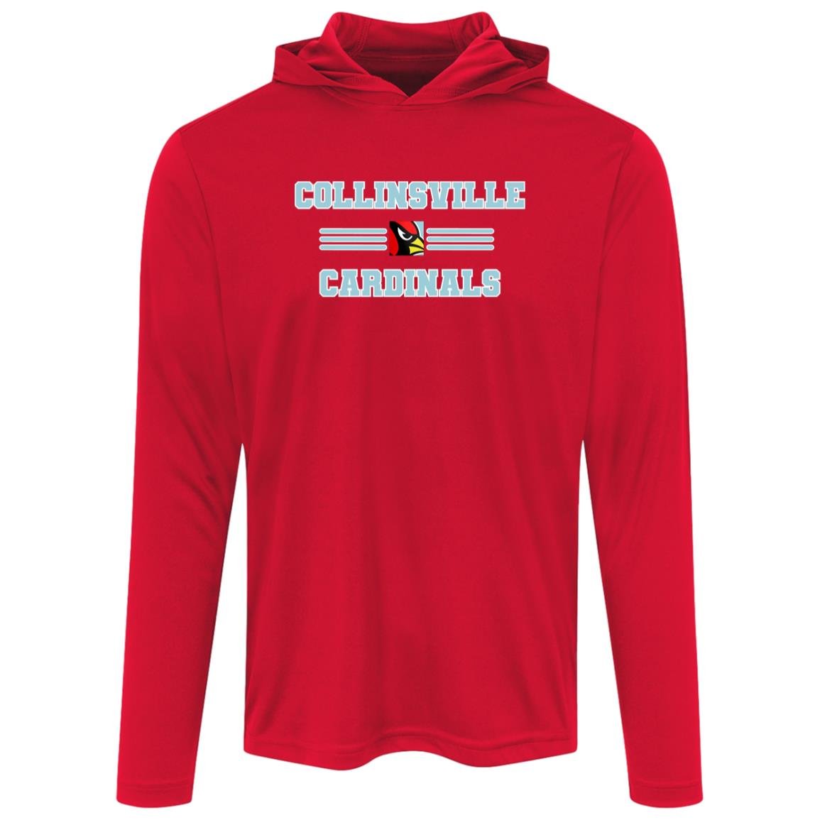 COLLINSVILLE CARDINALS ADULT HOODED PERFORMANCE TEE - The Club