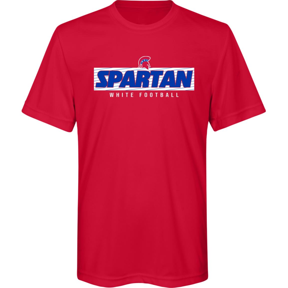 SPARTAN VICTORY BIXBY WHITE YOUTH PERFORMANCE TEE