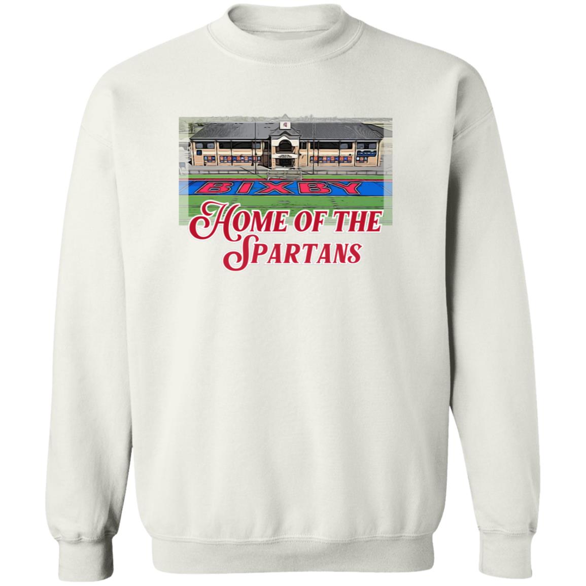 HOME OF THE SPARTANS ADULT CREWNECK PULLOVER SWEATSHIRT