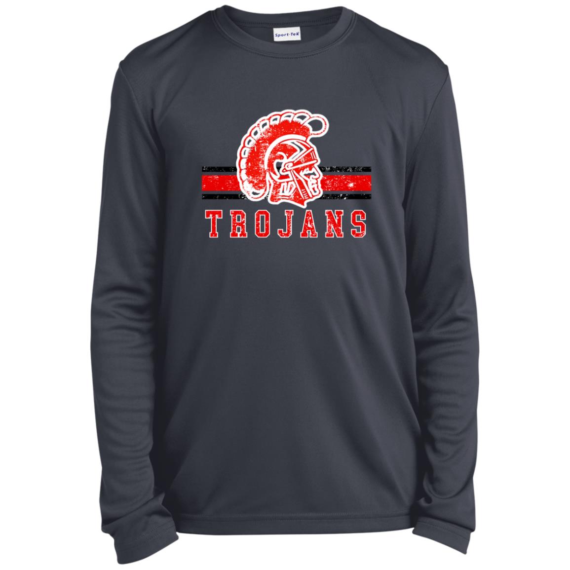 KIEFER TROJANS YOUTH LONG SLEEVE PERFORMANCE TEE - The Club