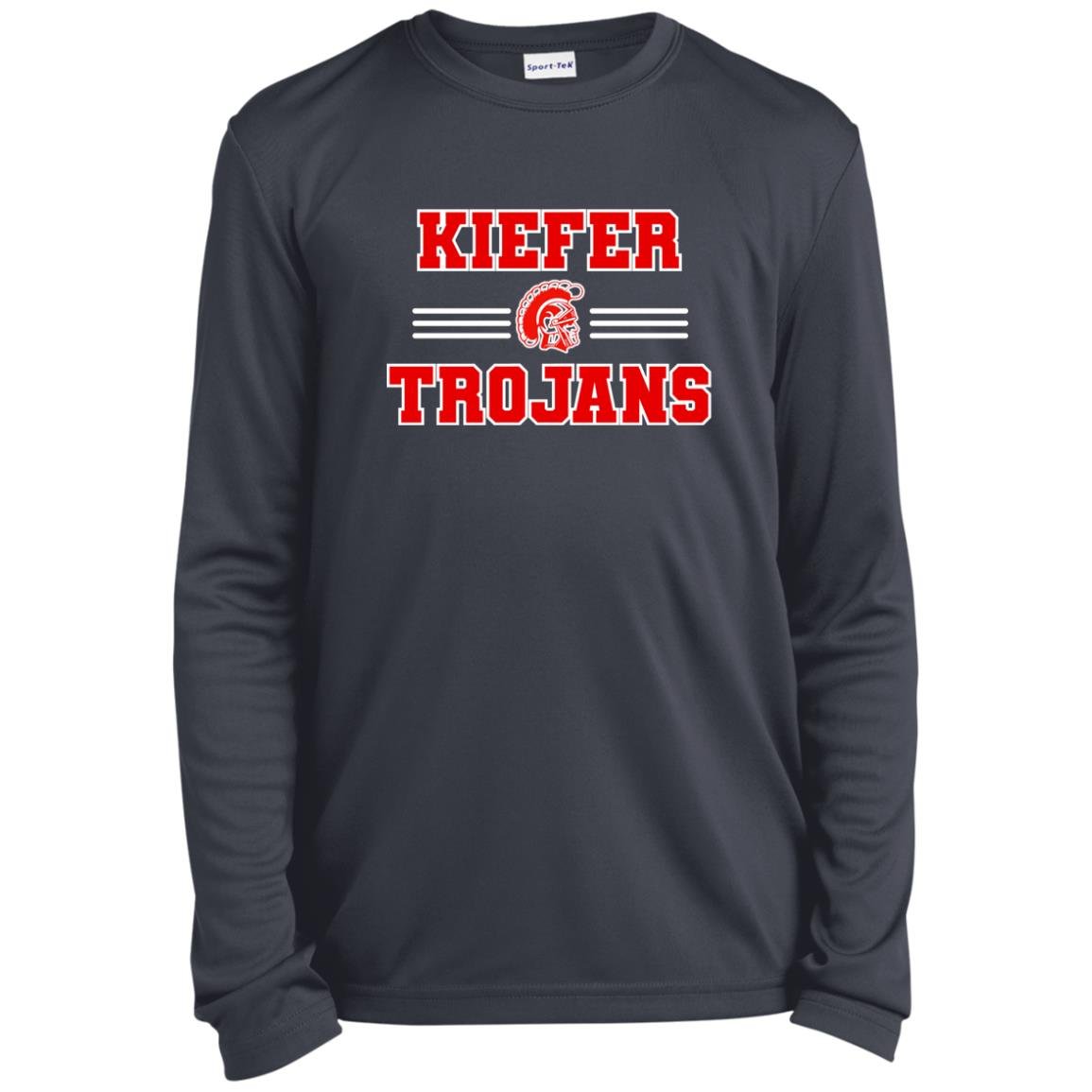 KIEFER TROJANS YOUTH LONG SLEEVE PERFORMANCE TEE - The Club