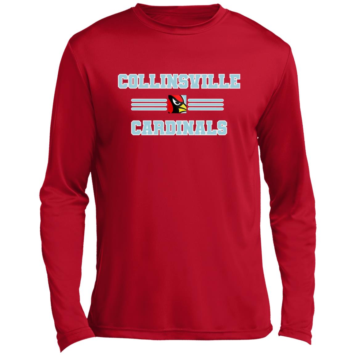 COLLINSVILLE CARDINALS ADULT LONG SLEEVE PERFORMANCE TEE - The Club