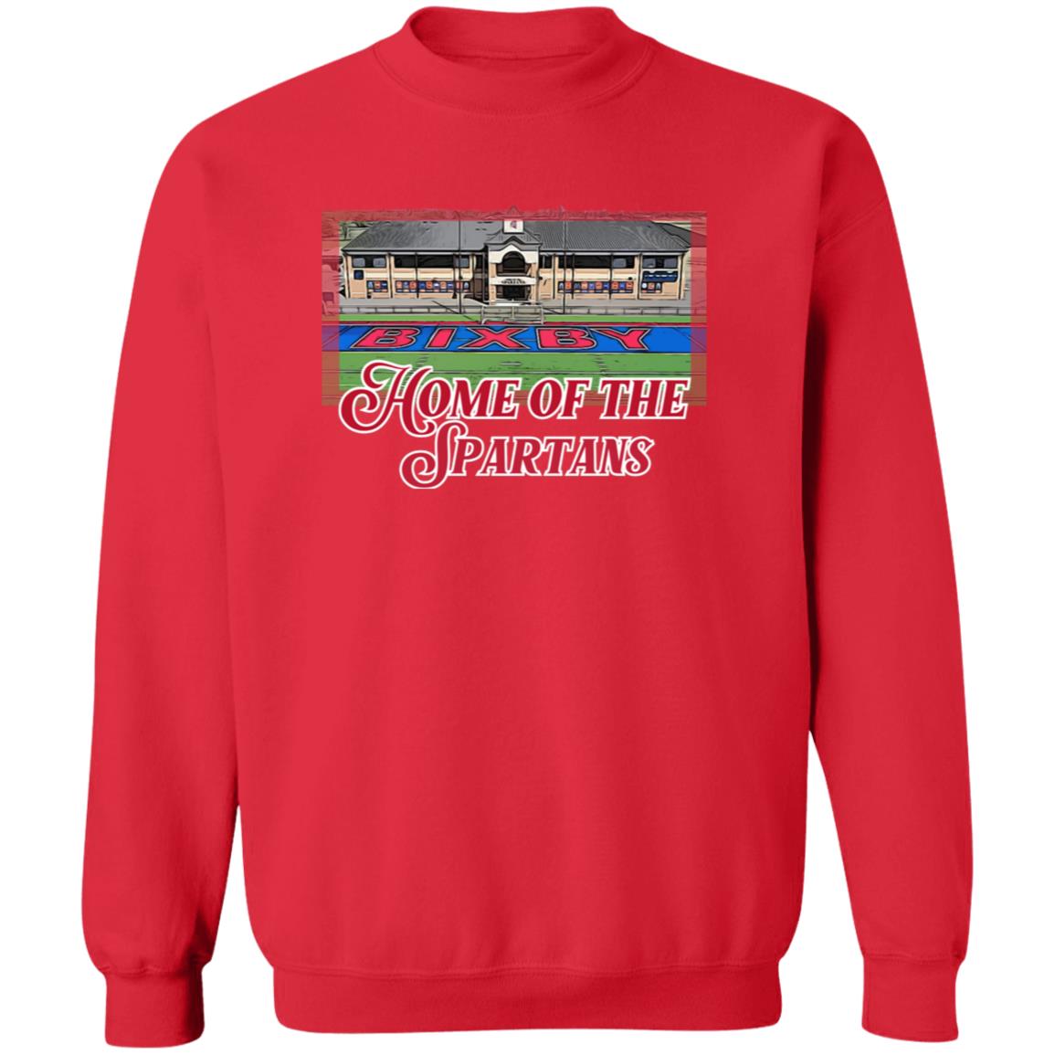 HOME OF THE SPARTANS ADULT CREWNECK PULLOVER SWEATSHIRT