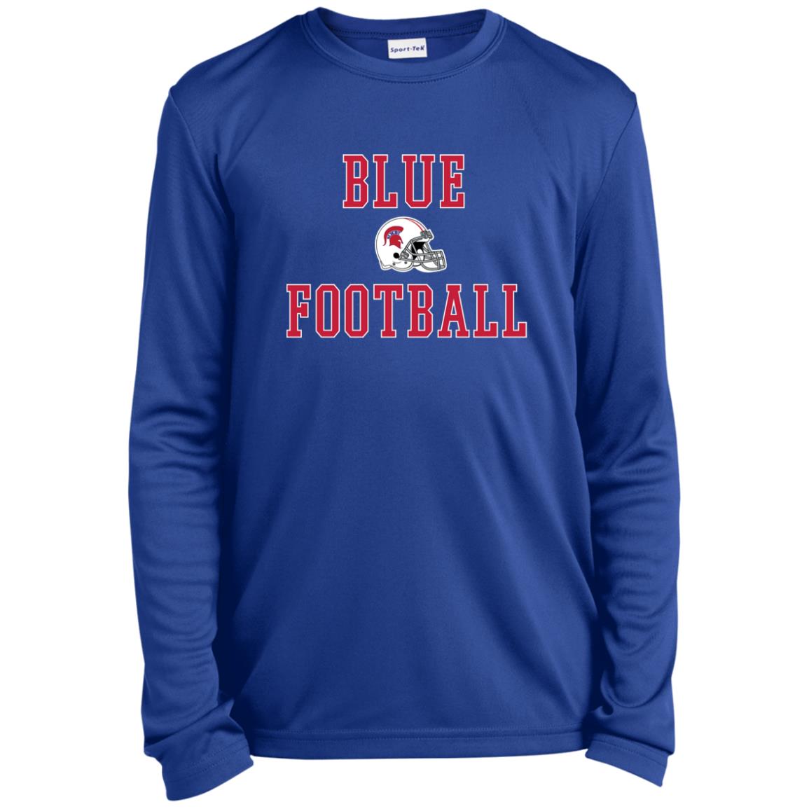 BIXBY BLUE FOOTBALL YOUTH LONG SLEEVE PERFORMANCE TEE - The Club