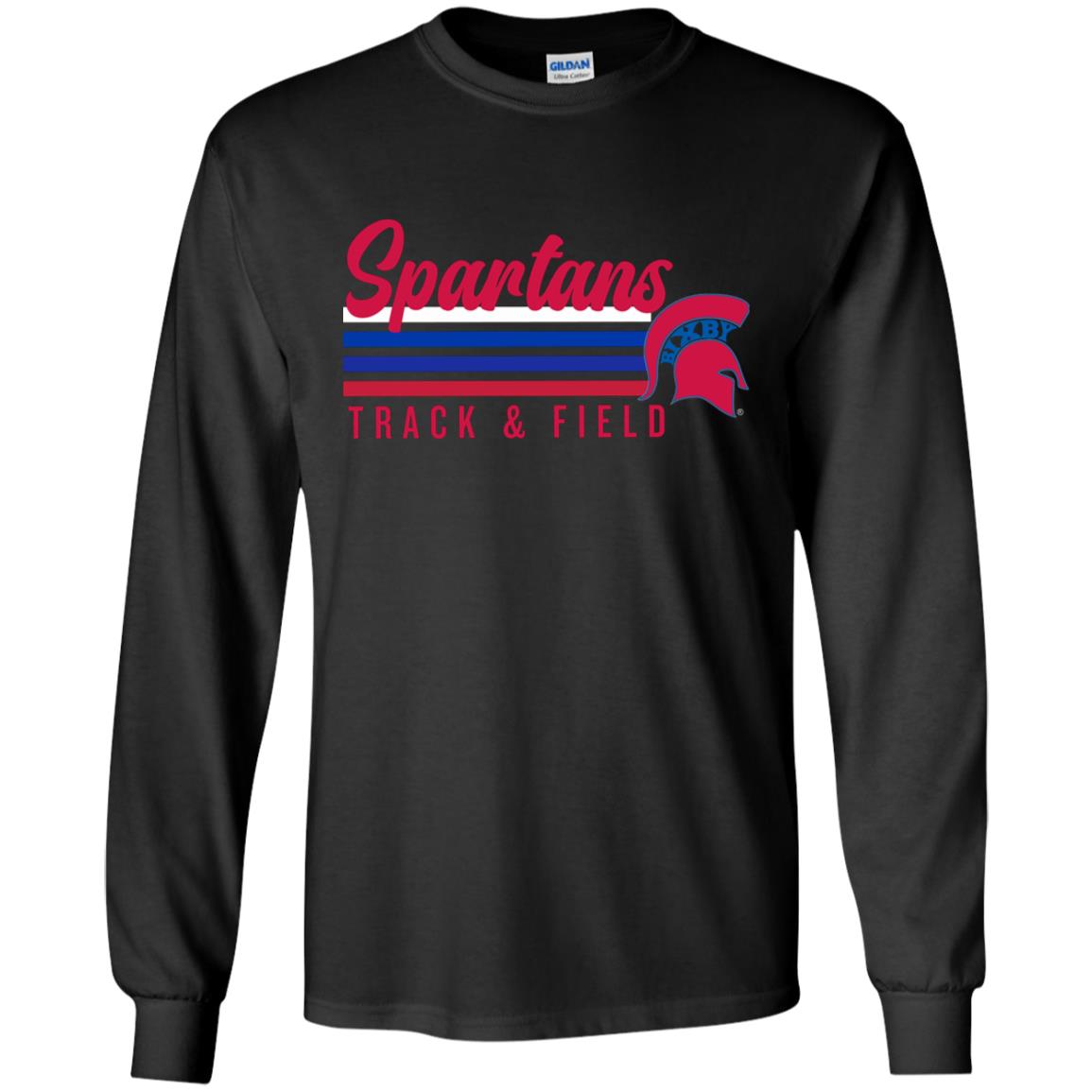 ALL THE VIBES SPARTANS T&F YOUTH 100% COTTON LONG SLEEVE TEE