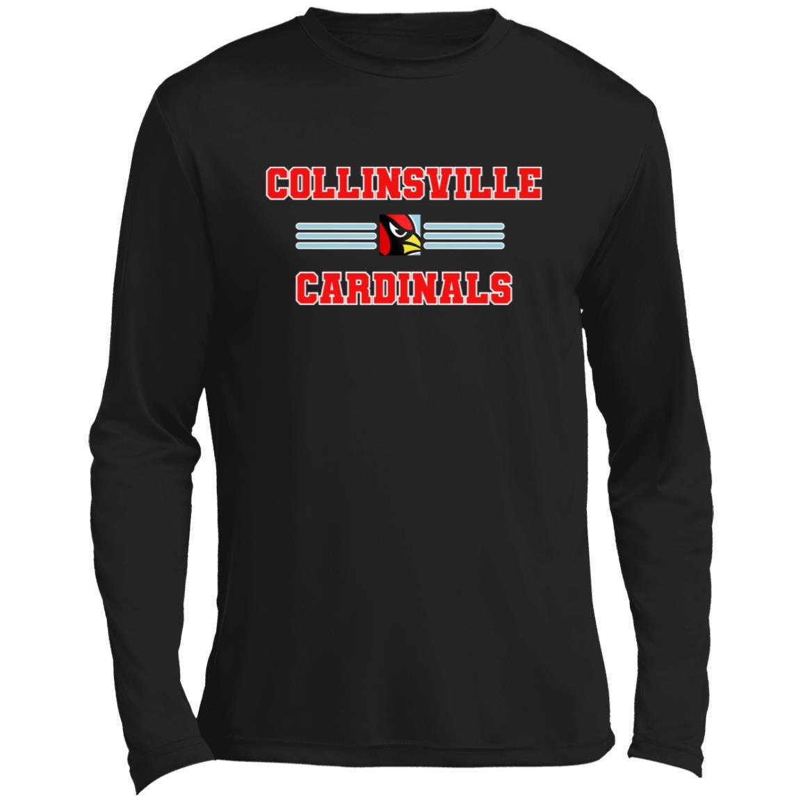 COLLINSVILLE CARDINALS ADULT LONG SLEEVE PERFORMANCE TEE - The Club