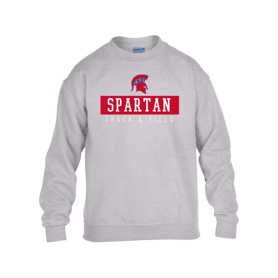 REFINED SPARTAN T&F GILDAN KIDS HEAVY BLEND FLEECE CREW