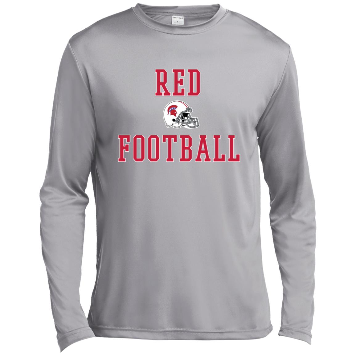 BIXBY RED FOOTBALL ADULT LONG SLEEVE PERFORMANCE TEE - The Club