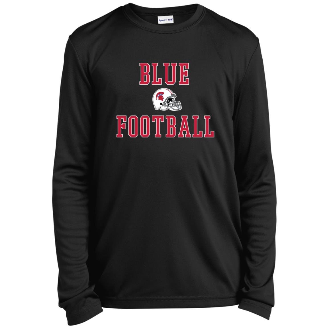 BIXBY BLUE FOOTBALL YOUTH LONG SLEEVE PERFORMANCE TEE - The Club