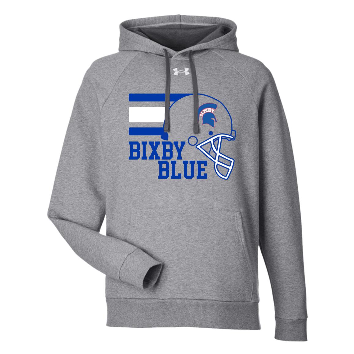 TOUCHDOWN SPARTANS BIXBY BLUE UNDER ARMOUR ADULT RIVAL FLEECE HOODIE