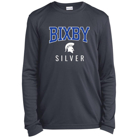 BIXBY SILVER FOOTBALL YOUTH LONG SLEEVE PERFORMANCE TEE - The Club