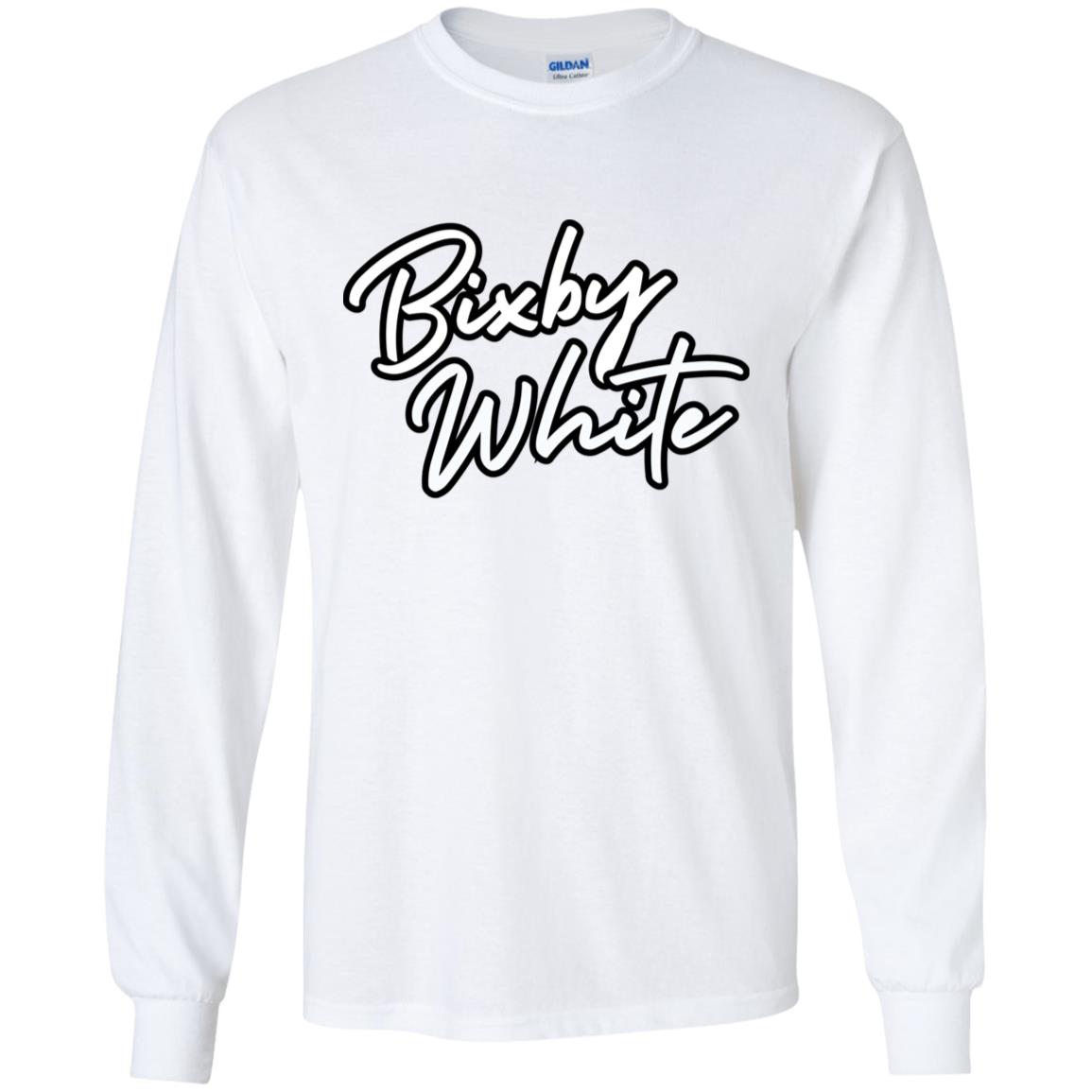 BIXBY WHITE SPIRIT YOUTH 100% COTTON LONG SLEEVE TEE