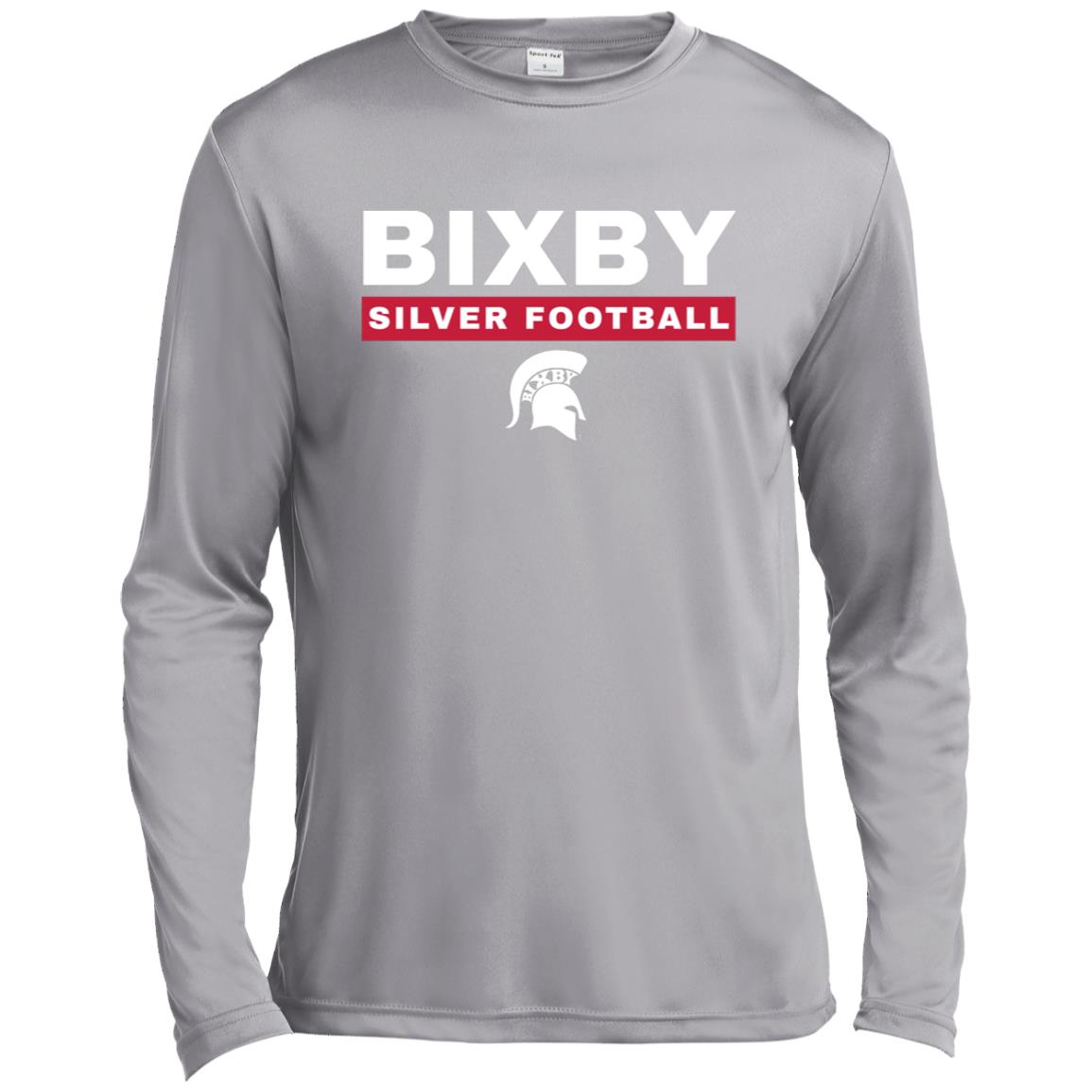 BIXBY SILVER FOOTBALL ADULT LONG SLEEVE PERFORMANCE TEE - The Club