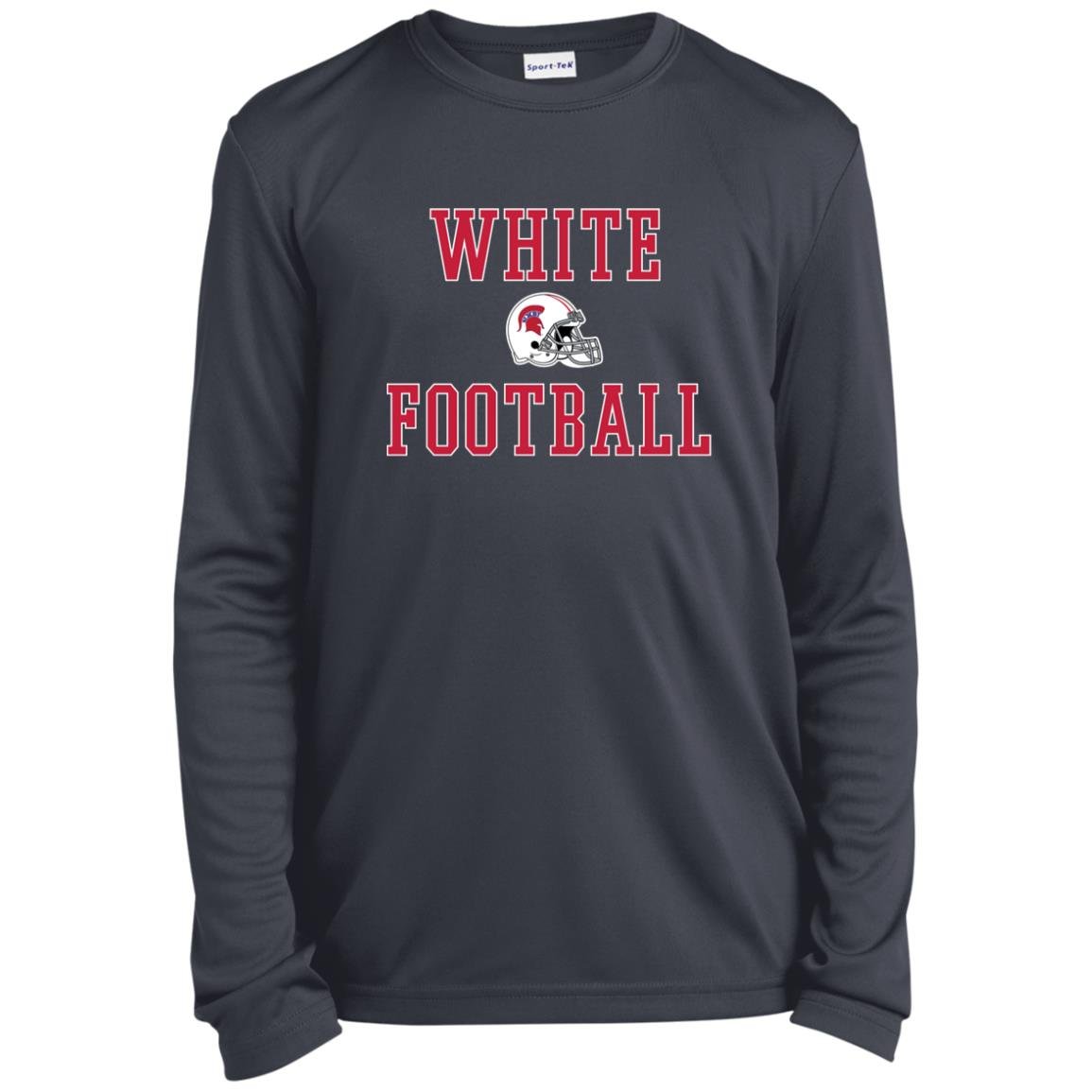 BIXBY WHITE FOOTBALL YOUTH LONG SLEEVE PERFORMANCE TEE - The Club