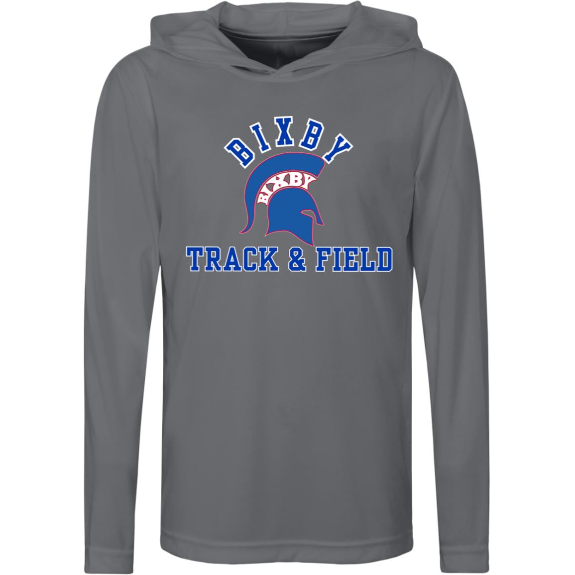 RED AND BLUE TRUE T&F YOUTH PERFORMANCE HOODED TEE